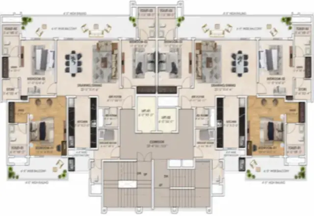 3+1bhk plan of Ananta Aspire