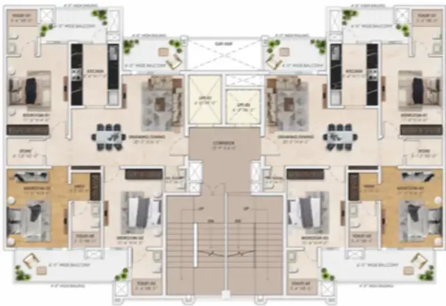 3bhk plan of Ananta