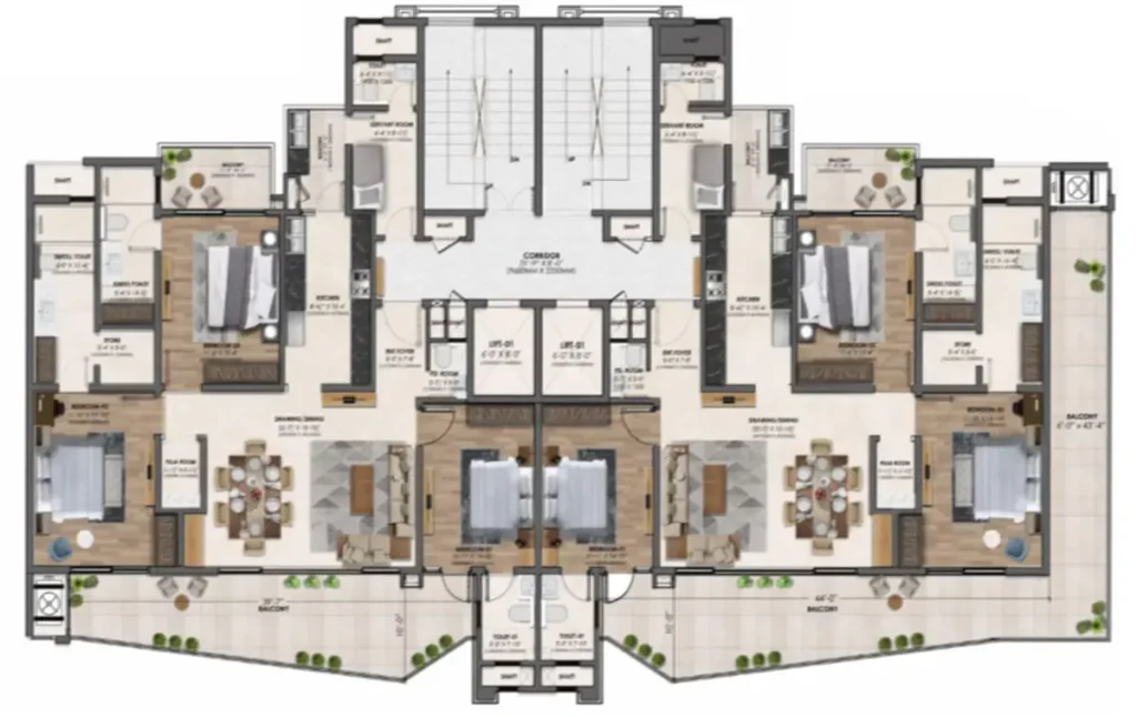 Arvindam 3+1bhk Plan